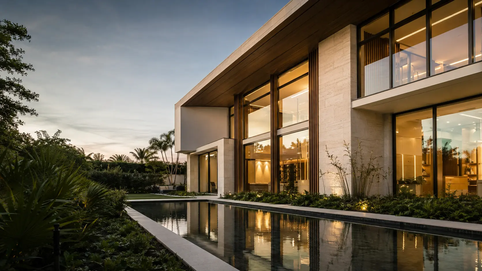 Coastal contemporary residence with tropical landscaping in Delray Beach